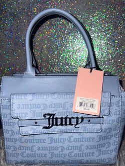 Juicy couture Short n Sweet satchel in dusty blue, silver logo.