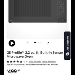 GE Microwave Oven With  Built-in Cook Sensor Features 