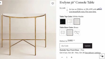 Marble Top Console Table