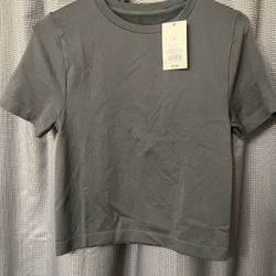 A New Day Gray Crop Top