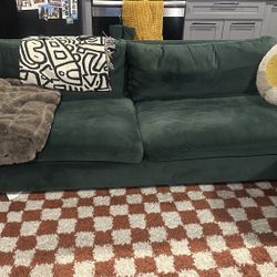 All Modern Emerald Green Velvet Sofa 