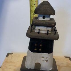 New Lighthouse W/ Metal Accents And Wooden Carved Details