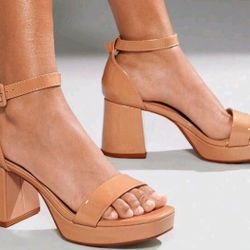Nude Block Heels