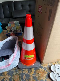 Orange Traffic Safety Cone with Reflective Bands