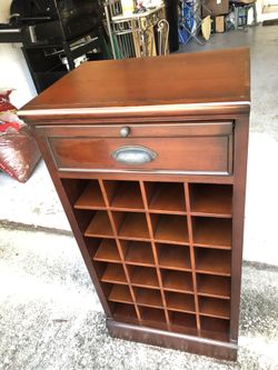 24 Bottle Wood Wine Rack With Drawer And Pull Out Shelf Cherry - Mahogany Color