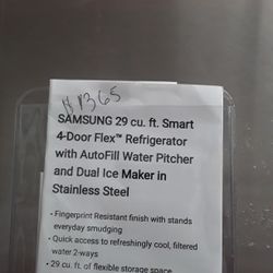 Samsung  29 Cu Ft Smart 4 Door Flex Refrigerator With Autofill Water 
