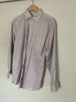 Men’s Pronto Uomo purple/white striped dress shirt 15 1/2 32/33