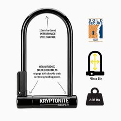 GREAT CONDITION:  KRYPTONITE KEEPER bike lock bicycle lock, Anti-theft, Heavy Duty, U-Lock, Lifetime Warranty Included