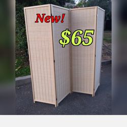 BRAND NEW 4-Panel 6' Room Divider & Privacy Screen