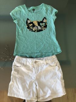 Girls shirt and shorts size 7/8