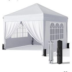 10x10 Pop up Commercial Canopy Tent with 4 Removable Sidewalls, Portable Freestanding Shelter, Outdoor  Party Canopies