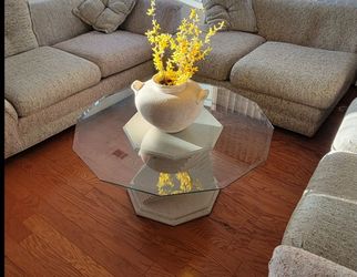 Glass coffee table