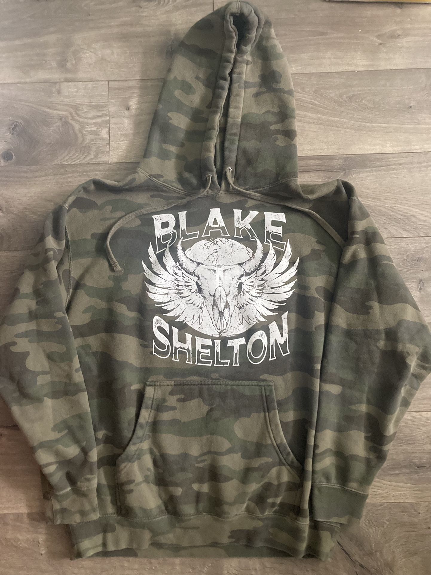 Blake Shelton Camo Hoodie Large Camouflage Pullover Sweater Tour Country Music