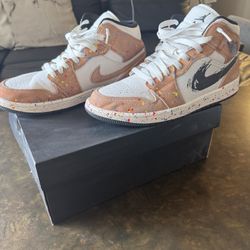 Air Jordan 1 Mid SE Brushstroke Paint Splatter - Size 9