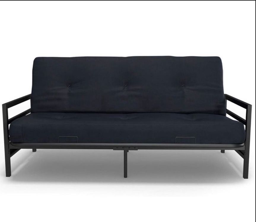 DHP Rio Arm Futon With 6” Microfiber Black Mattress