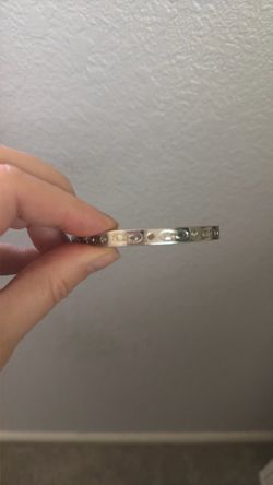Coach Silver Bangle Bracelet with Screw Detail