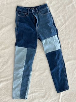 Hollister blue patchwork jeans