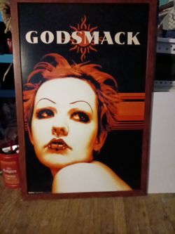 LG godsmack poster in frame