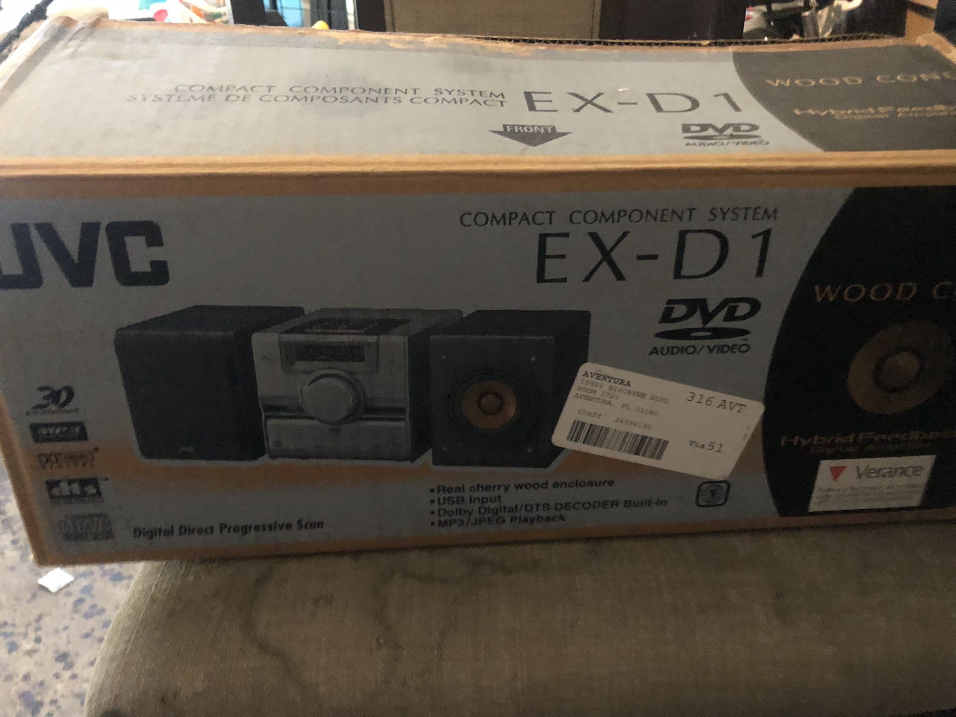 Jvc Ex-d1 Dvd Audio Video Wood Cone Speakers Stereo Receiver Compact