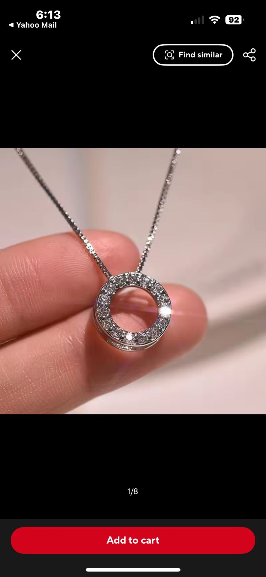 Silver Sparkling Rhinestone Necklace 
