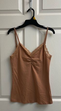 Brand new light brown & lace trim tank top size 1X