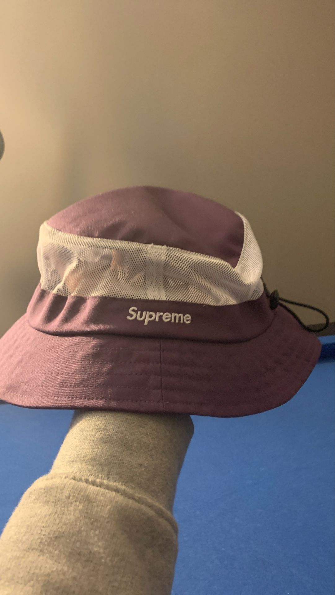 Supreme purple bucket hat