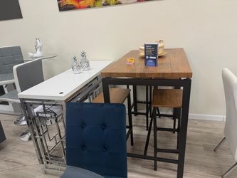 Bar Height Table with 3 Stools