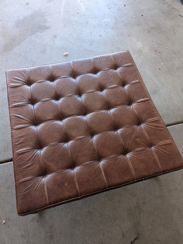 Tufted Brown Ottoman Or Coffee Table
