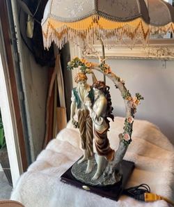 Pair Of Vintage Lamps With Beautiful Shades. Rare Find $160