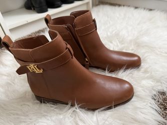 Lauren Ralph Lauren Leather Boots Brown 