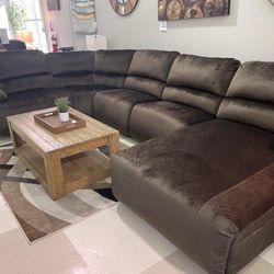 Power Reclining 5-piece Sectional Couch With Chaise , Microfiber,Large and Comfortable 👉$51Pay Easily 