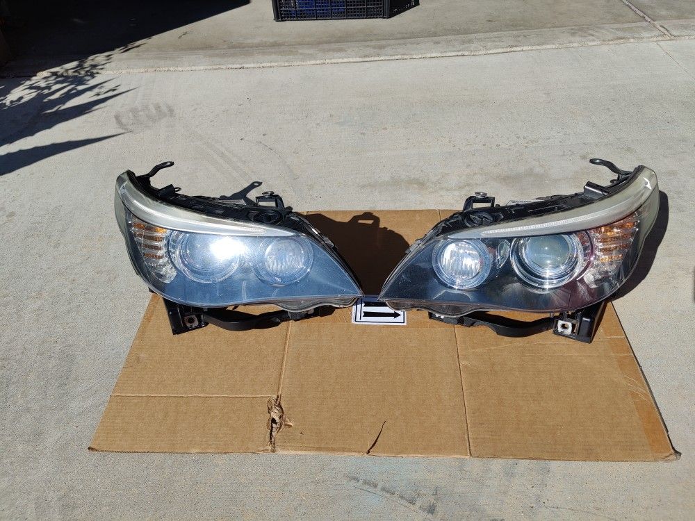 Genuine BMW E60 528i 535i 550i M5 Bi-Xenon Adaptive Headlights Pair