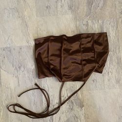 H&M Brown Corset Tie Top