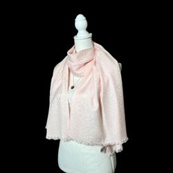 Calvin Klein Pink Monogram Large Wrap Shawl