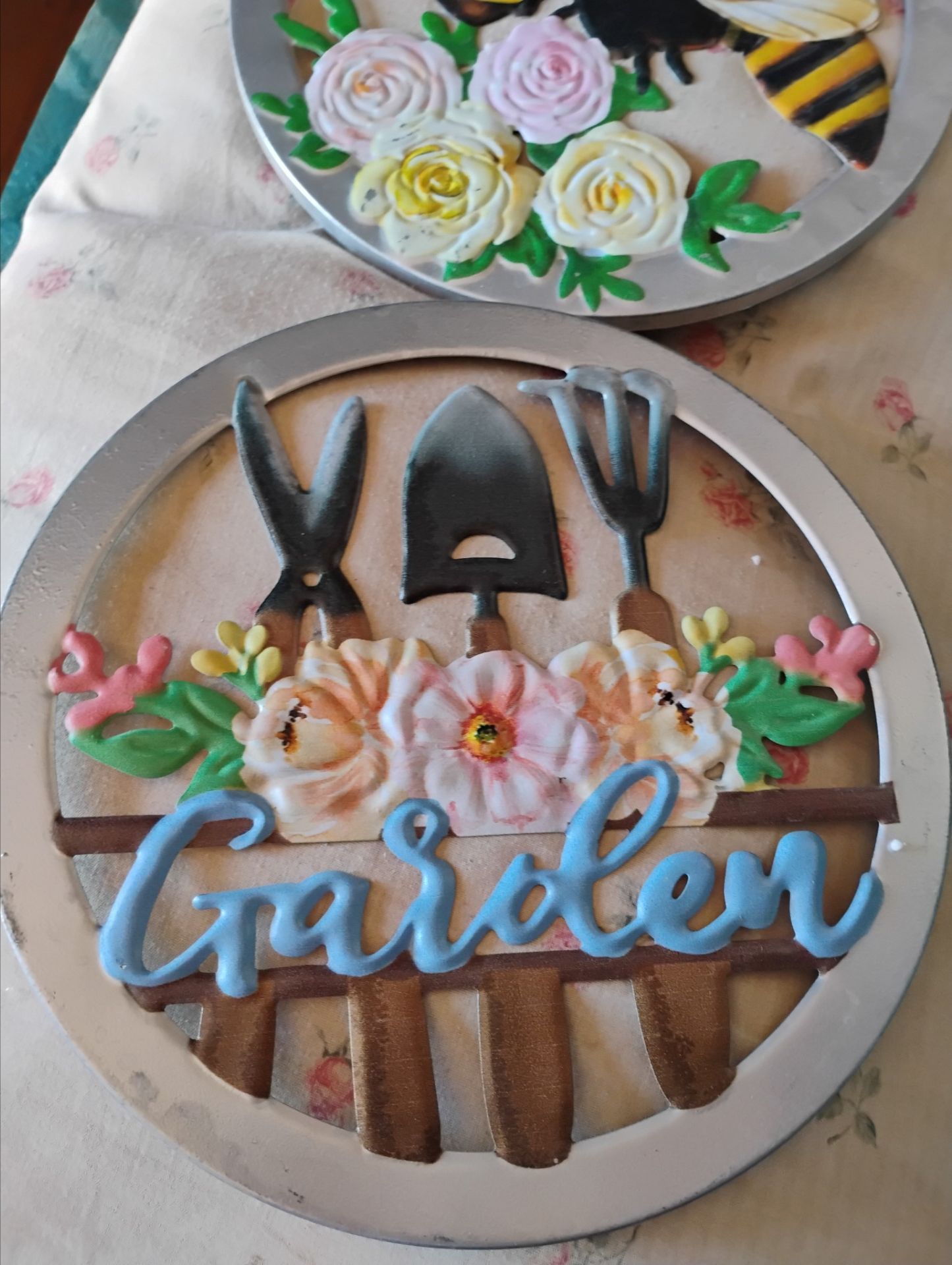 Metal garden signs
