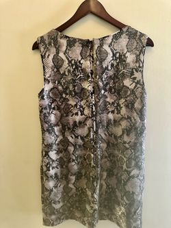 Suzi Chin | sequins dress size 10. OrMy wardrobe has only been worn by me… no one else!!!  Worn once, color cream, gray some black  Suzi Chin snake pr
