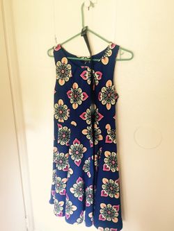 Blue floral dress with belt
