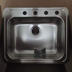 Elkay Celebrity Stainless Steel Single Bowl Kitchen Sink - 25" x 21.25" (4-Hole)