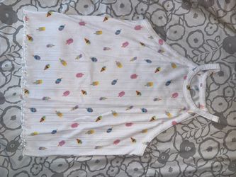 White Ice Cream Print Spaghetti Strap Top