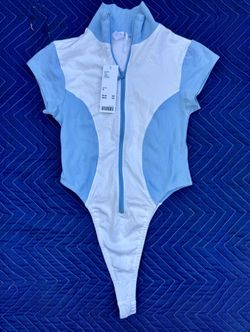 NWT Urban Outfitters Out From Under Women's White and Blue Bodysuit Size M