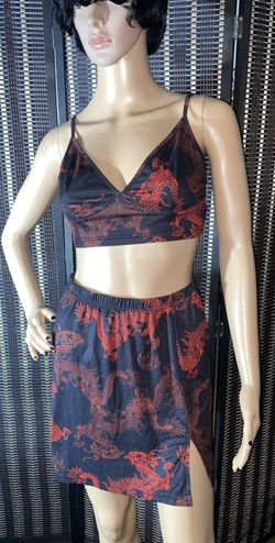Dragon Print 2 Piece Outfit