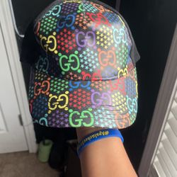 Gucci Multi-Color Black Canvas Psychedelic Baseball Cap 