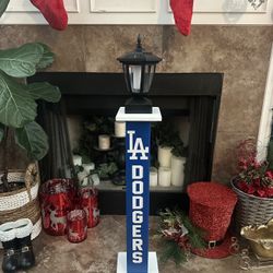 LA Dodgers Solar Mini Light Post. Interior/Exterior