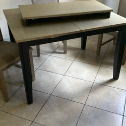 Dining room table with leaf and tree chairs