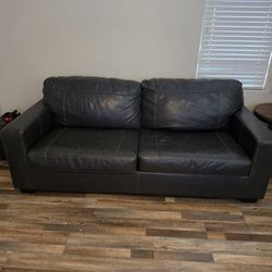 Sofa bed + love seat leather