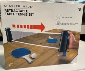 Sharper Image Retractable Table Tennis Set – Portable Ping Pong Set