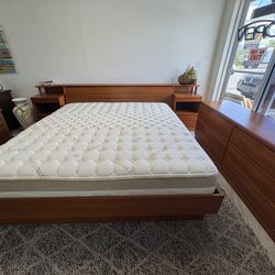 Mid-Century Modern Danish Queen Platform Bed – Tons of Hidden Storage