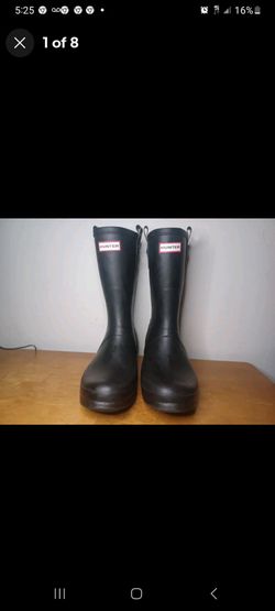 Hunter Unisex Tall Wellington Rain Boots Black W23577 Buckle Waterproof M 11 US