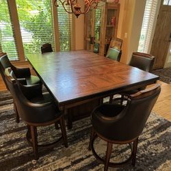 Large Wooden Dining Table Set