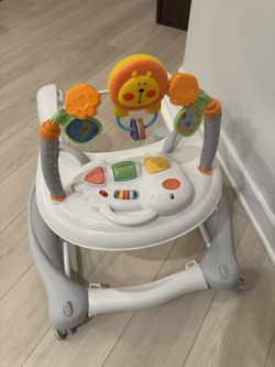 Baby Walker with Feeding Tray & Music, Foldable & Adjustable Activity Walker for 6-18 Months Toddler Infant